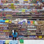 woman checking labels