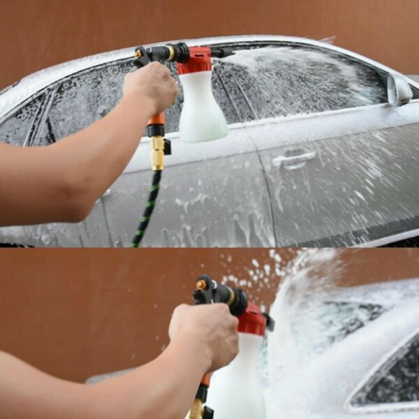 Snow Foam Car Wash Spray Gun Lance Uses Hose Pipe Sprayer 900ML Handheld Bottle - Image 3